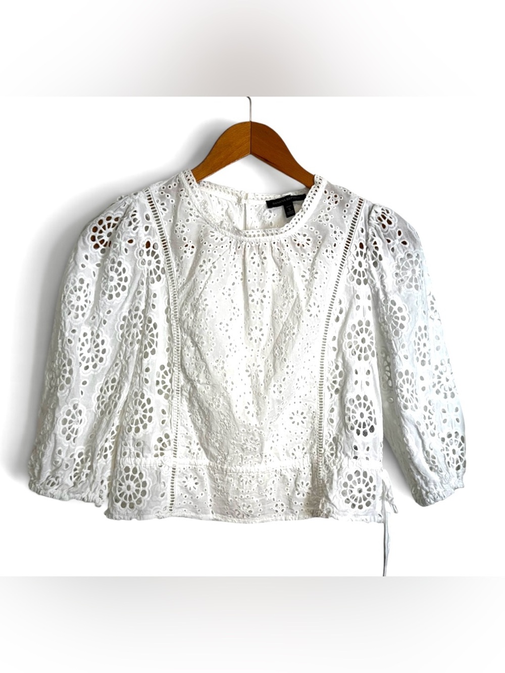 Banana Republic White Eyelet Lace Peasant Blouse